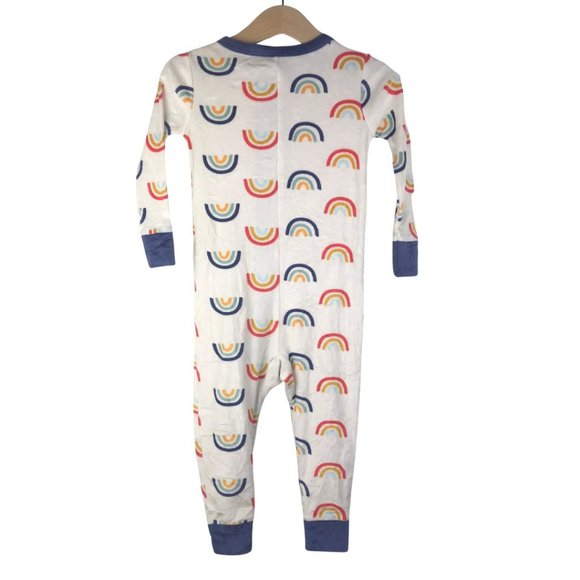 Cat & Jack and Old Navy set of 2 One Piece Pijamas Rainbow and Dinosaur Print 18 - Picture 4 of 9
